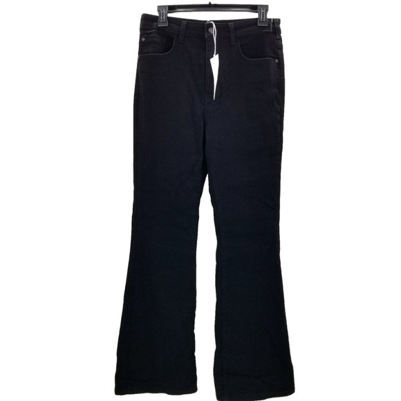 Pilcro Jeans Womens The Icon Black Wide Leg Flare Jeans Stretch Pockets Sz 29 P - Picture 2 of 9
